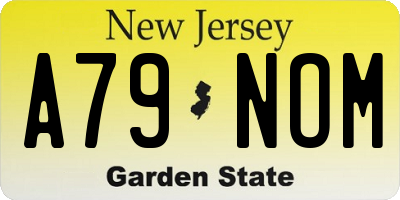 NJ license plate A79NOM