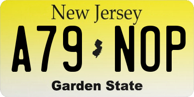 NJ license plate A79NOP