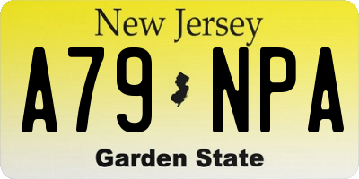 NJ license plate A79NPA