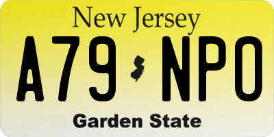 NJ license plate A79NPO