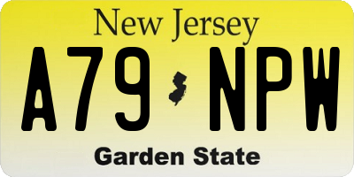 NJ license plate A79NPW
