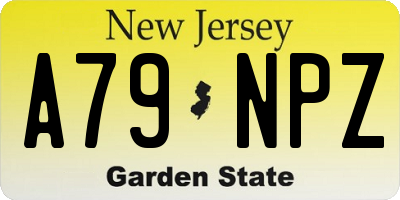 NJ license plate A79NPZ