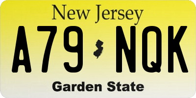 NJ license plate A79NQK