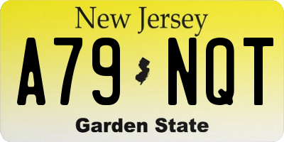 NJ license plate A79NQT
