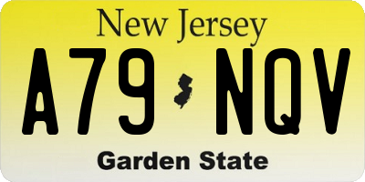 NJ license plate A79NQV