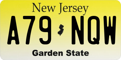 NJ license plate A79NQW