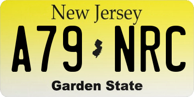 NJ license plate A79NRC
