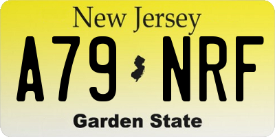NJ license plate A79NRF