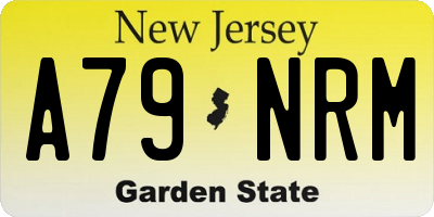 NJ license plate A79NRM