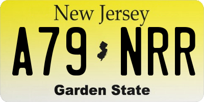 NJ license plate A79NRR