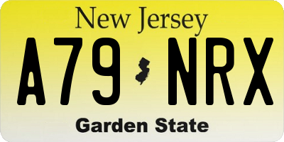 NJ license plate A79NRX