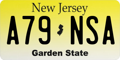 NJ license plate A79NSA