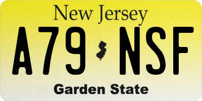 NJ license plate A79NSF