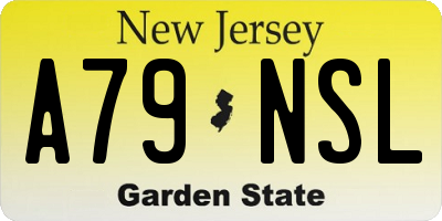 NJ license plate A79NSL