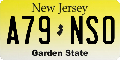 NJ license plate A79NSO