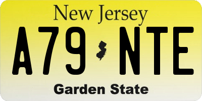 NJ license plate A79NTE