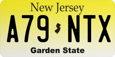 NJ license plate A79NTX