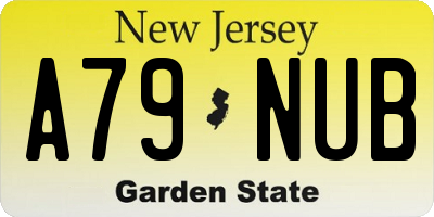 NJ license plate A79NUB