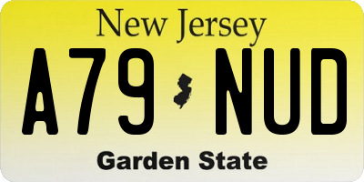 NJ license plate A79NUD