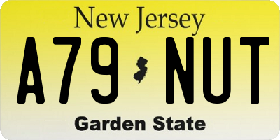 NJ license plate A79NUT