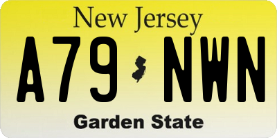 NJ license plate A79NWN