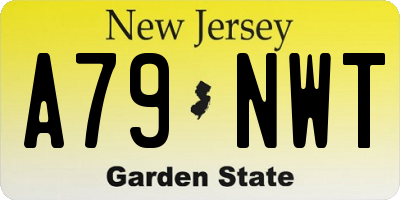 NJ license plate A79NWT