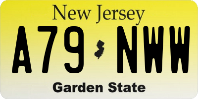 NJ license plate A79NWW