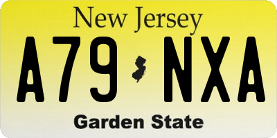 NJ license plate A79NXA
