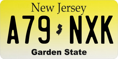 NJ license plate A79NXK