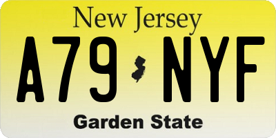 NJ license plate A79NYF