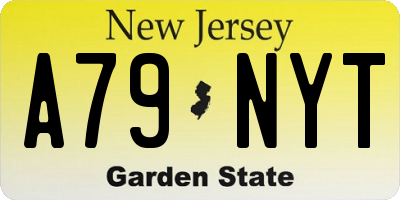 NJ license plate A79NYT