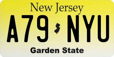 NJ license plate A79NYU