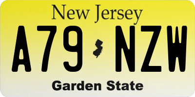 NJ license plate A79NZW
