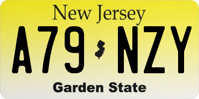 NJ license plate A79NZY