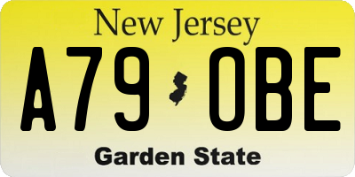 NJ license plate A79OBE