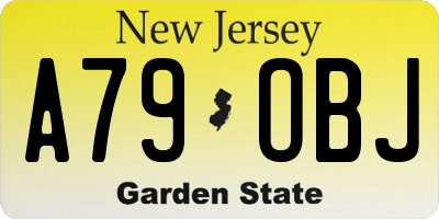 NJ license plate A79OBJ
