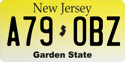 NJ license plate A79OBZ
