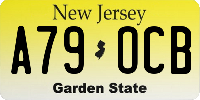 NJ license plate A79OCB
