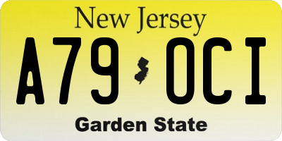 NJ license plate A79OCI