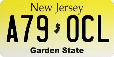 NJ license plate A79OCL