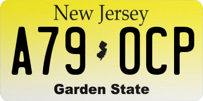NJ license plate A79OCP
