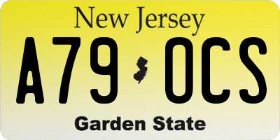 NJ license plate A79OCS