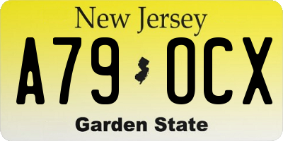 NJ license plate A79OCX