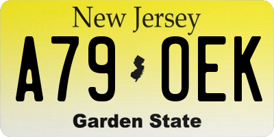 NJ license plate A79OEK