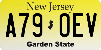 NJ license plate A79OEV