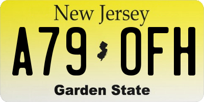 NJ license plate A79OFH