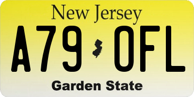 NJ license plate A79OFL