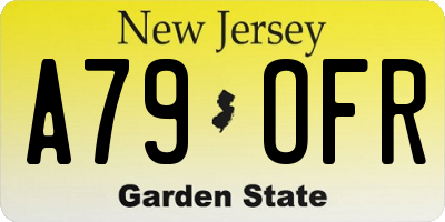 NJ license plate A79OFR