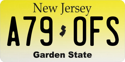NJ license plate A79OFS
