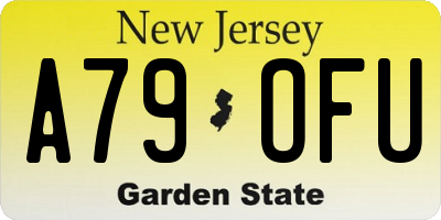 NJ license plate A79OFU